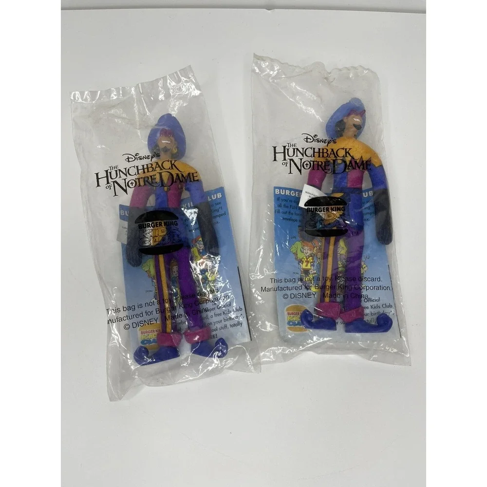 2 Burger King The Hunchback of Notre Dame Plush Jester Toy‎ Figurine